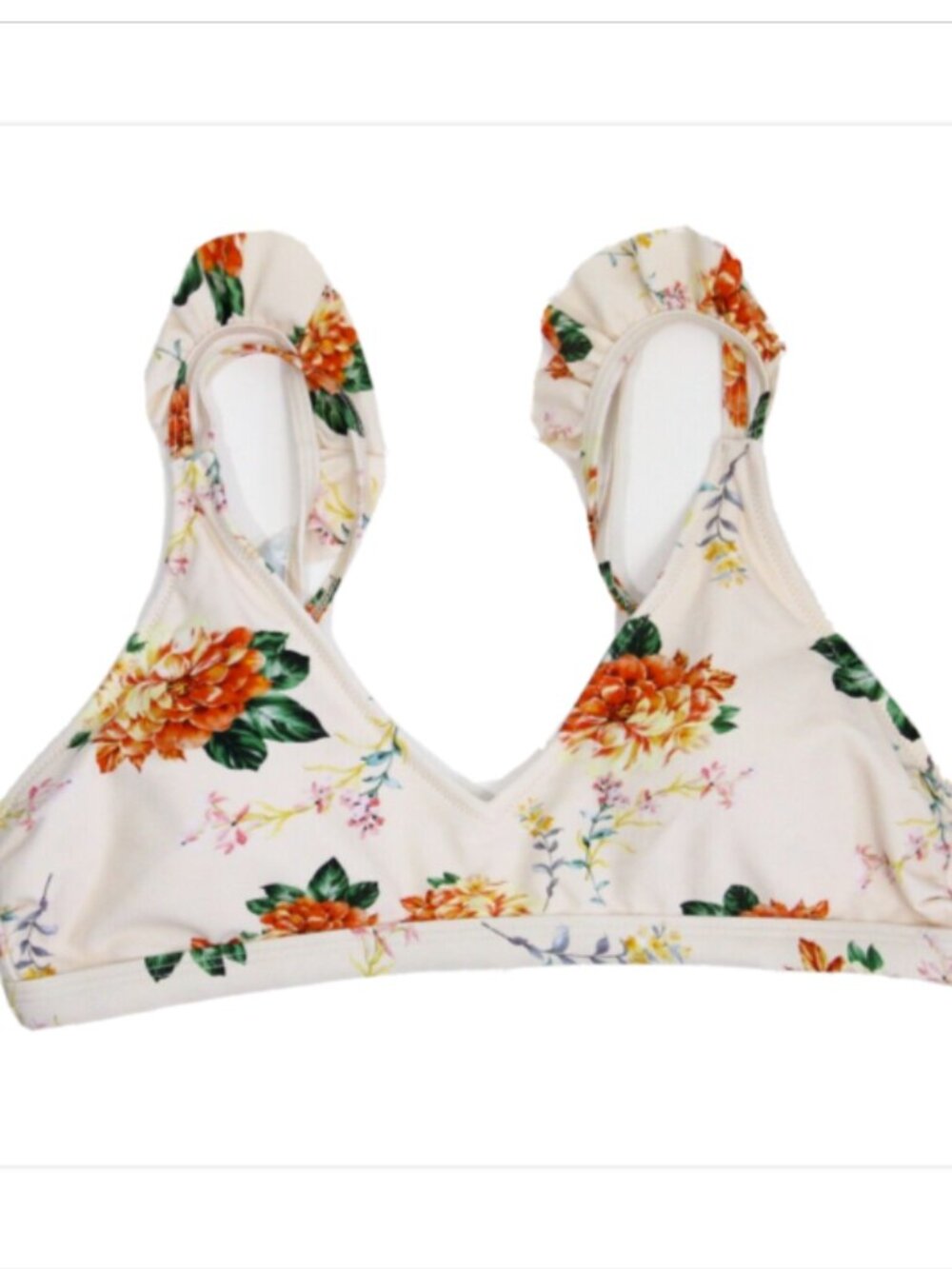 Women Bikini Top NEW Women Swimsuit Large Floral Print Ruffles